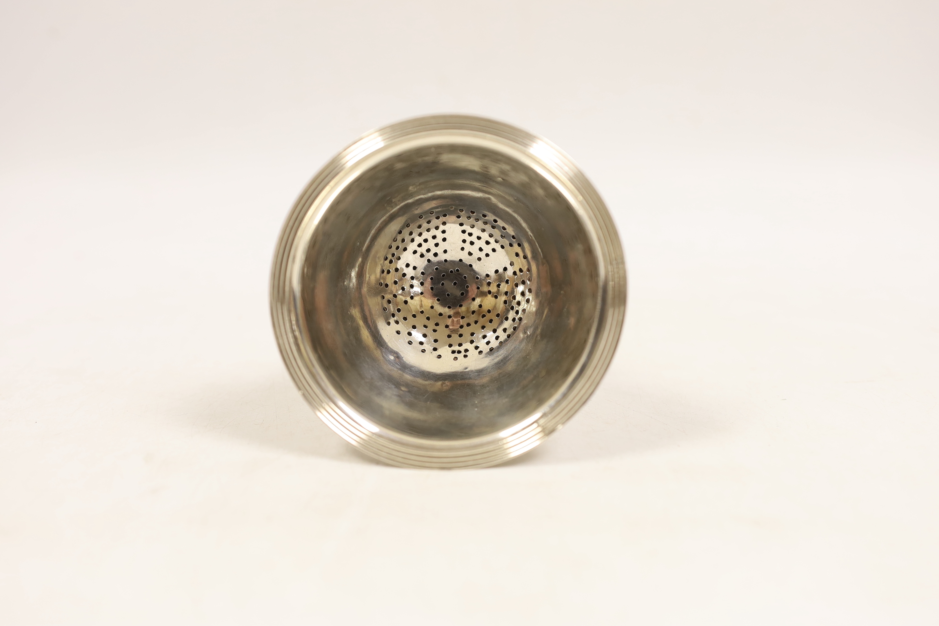 A George III silver wine funnel, by Peter, Ann & William Bateman, London, 1803, lacking muslin ring, 13.7cm.